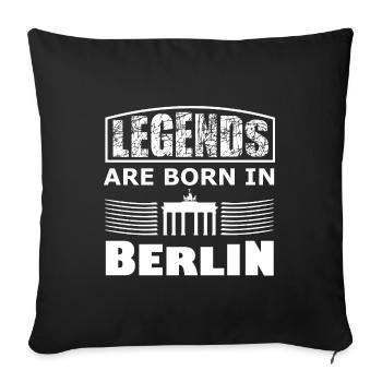 Legends from Berlin - Sofa pillowcase 17,3'' x 17,3'' (45 x 45 cm) - black - Front