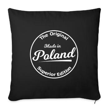 Poland Vintage Stamp Superior Edition - Sofa pillowcase 17,3'' x 17,3'' (45 x 45 cm) - black - Front
