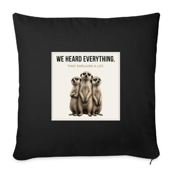 We Heard Everything Funny Meerkat - Sofakissenbezug 45 x 45 cm - Schwarz - Vorne