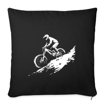 Mountain bike - Sofa pillowcase 17,3'' x 17,3'' (45 x 45 cm) - black - Front