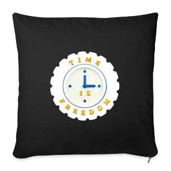 Time is freedom - Sofa pillowcase 17,3'' x 17,3'' (45 x 45 cm) - black - Front