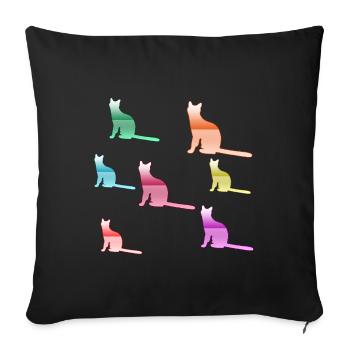feline - Sofa pillowcase 17,3'' x 17,3'' (45 x 45 cm) - black - Front