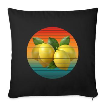Fruit du citron - Housse de coussin décorative 45 x 45 cm - noir - Devant