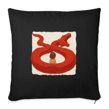Dragon Embrace - Sofa pillowcase 17,3'' x 17,3'' (45 x 45 cm) - black - Front