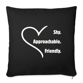 Flirteurs introvertis timides amicaux accessibles - Housse de coussin décorative 45 x 45 cm - noir - Devant