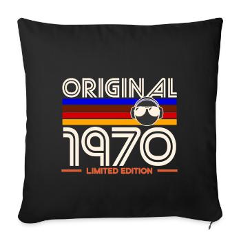 Original 1970 Limited Edition - Sofa pillowcase 17,3'' x 17,3'' (45 x 45 cm) - black - Front