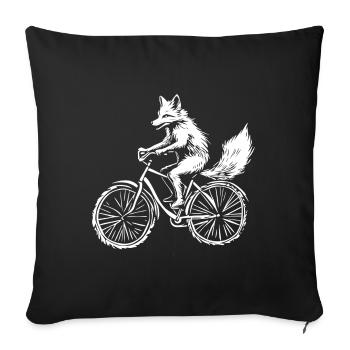 Funny Bicycle Fox - Sofa pillowcase 17,3'' x 17,3'' (45 x 45 cm) - black - Front