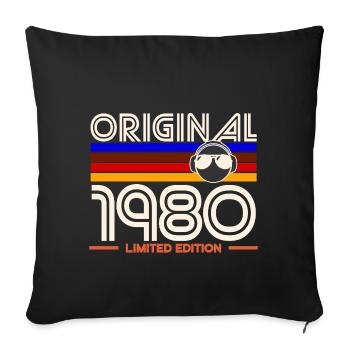 Original 1980 Limited Edition - Sofa pillowcase 17,3'' x 17,3'' (45 x 45 cm) - black - Front