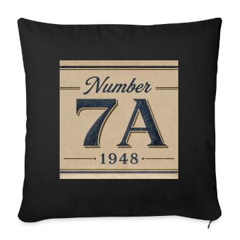 Vintage 7A 1948 Numeral Emblem - Sofa pillowcase 17,3'' x 17,3'' (45 x 45 cm) - black - Front
