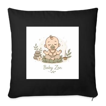 Pacific Zen Baby - Sofakissenbezug 45 x 45 cm - Schwarz - Vorne