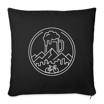 Bicycle Mountains Beer Mug Outdoor Cyclist Gift - Sofa pillowcase 17,3'' x 17,3'' (45 x 45 cm) - black - Front