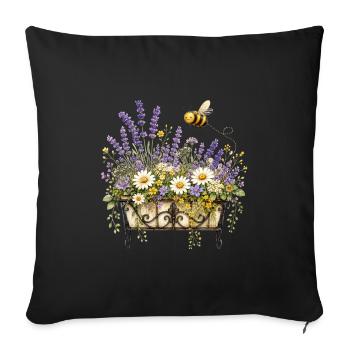 Jardinière accueillante pour les abeilles - Housse de coussin décorative 45 x 45 cm - noir - Devant