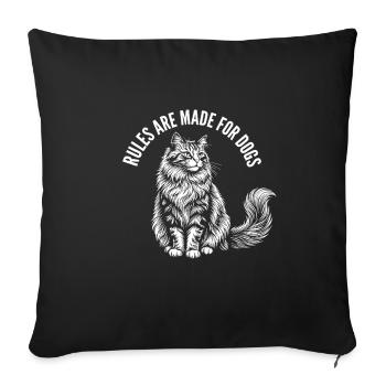 Weiße Katze Süßes Haustier Katzenmama Design - Sofakissenbezug 45 x 45 cm - Schwarz - Vorne