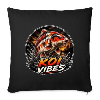 Carpe au coucher de Koi Vibes - Housse de coussin décorative 45 x 45 cm - noir - Devant