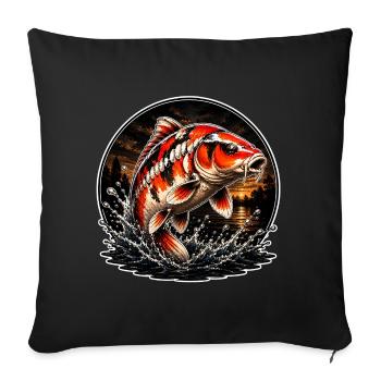 Red White Koi Splash Art Design - Sofa pillowcase 17,3'' x 17,3'' (45 x 45 cm) - black - Front