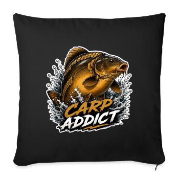 Carp Addict Mirror Carp Fishing Design - Sofa pillowcase 17,3'' x 17,3'' (45 x 45 cm) - black - Front