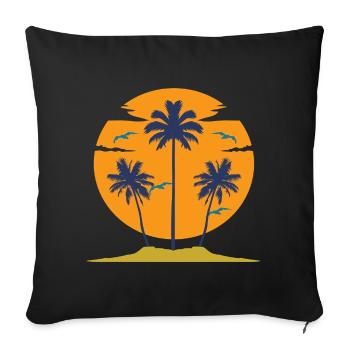 Oiseaux de Palm Beach - Housse de coussin décorative 45 x 45 cm - noir - Devant