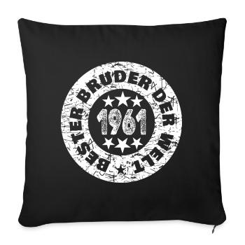 1961 - Sofa pillowcase 17,3'' x 17,3'' (45 x 45 cm) - black - Front