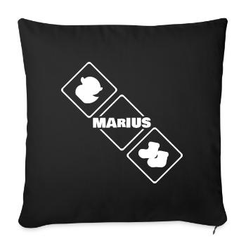 Marius Diamant Logo Vogel - Sofakissenbezug 45 x 45 cm - Schwarz - Vorne