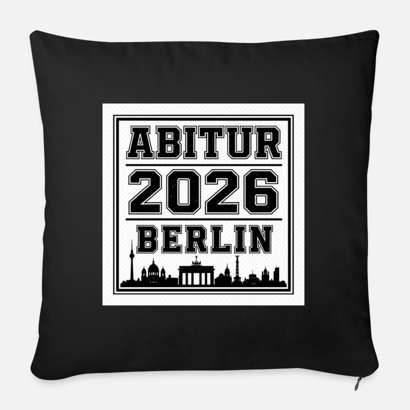 Abitur-2026-Berlin - Sofakissenbezug 45 x 45 cm - Schwarz