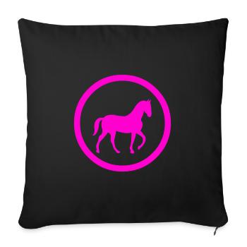 horses - Sofa pillowcase 17,3'' x 17,3'' (45 x 45 cm) - black - Front
