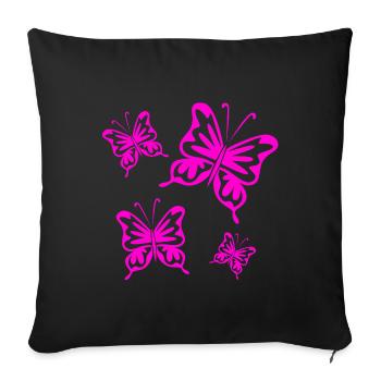 Papillons - Housse de coussin décorative 45 x 45 cm - noir - Devant