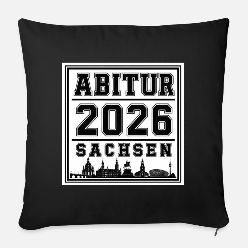 Abitur-2026-Sachsen - Sofakissenbezug 45 x 45 cm - Schwarz