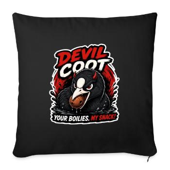 Devil Coot Funny Carp Fishing Design - Sofa pillowcase 17,3'' x 17,3'' (45 x 45 cm) - black - Front