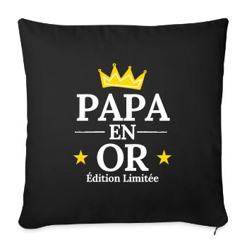 Papa en Or Édition Limitée - Housse de coussin décorative 45 x 45 cm - noir - Devant