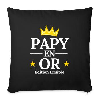 Papy en Or Édition Limitée - Housse de coussin décorative 45 x 45 cm - noir - Devant