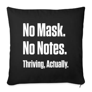 Unmasked Zero Regrets – Late Diagnosis ND - Sofa pillowcase 17,3'' x 17,3'' (45 x 45 cm) - black - Front