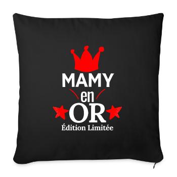 Mamy en OR Édition Limitée - Housse de coussin décorative 45 x 45 cm - noir - Devant