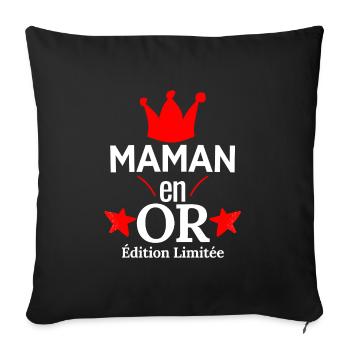 Maman en Or Edition Limitée - Housse de coussin décorative 45 x 45 cm - noir - Devant