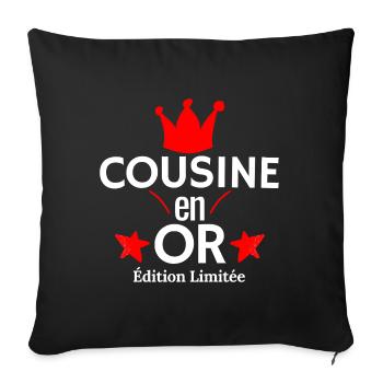 Cousine en OR Edition Limitée - Housse de coussin décorative 45 x 45 cm - noir - Devant