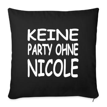 Nicole - Sofakissenbezug 45 x 45 cm - Schwarz - Vorne