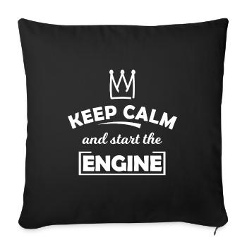 Reste calme et démarre le moteur - Housse de coussin décorative 45 x 45 cm - noir - Devant