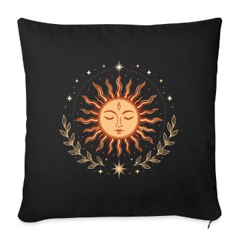 Mittsommer Sonne – Spirituelles Symbol für Sommer - Sofakissenbezug 45 x 45 cm - Schwarz - Vorne