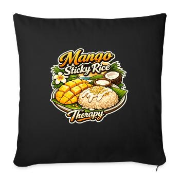 Mango Sticky Rice Therapy Thai Food Design - Sofa pillowcase 17,3'' x 17,3'' (45 x 45 cm) - black - Front