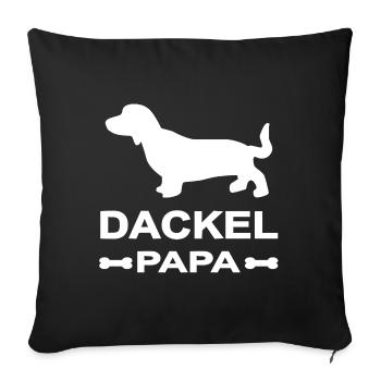 Dackel - Sofakissenbezug 45 x 45 cm - Schwarz - Vorne
