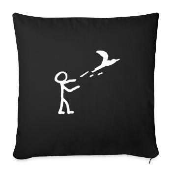 Lâche-le - Housse de coussin décorative 45 x 45 cm - noir - Devant