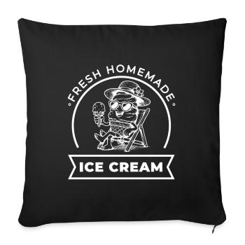 Fraîchement fait maison sur une chaise longue - Housse de coussin décorative 45 x 45 cm - noir - Devant