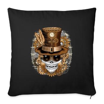 Skull Steampunk Voodoo - Sofa pillowcase 17,3'' x 17,3'' (45 x 45 cm) - black - Front