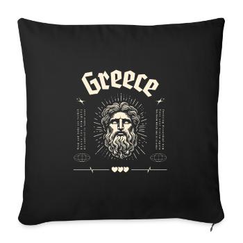 Portrait du dieu ancien de la Grèce - Housse de coussin décorative 45 x 45 cm - noir - Devant