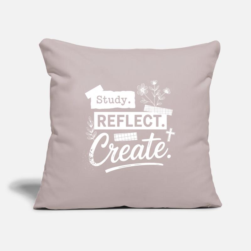 Study. Reflect. Create. Sofa pillowcase 17,3'' x 17,3'' (45 x 45 cm)