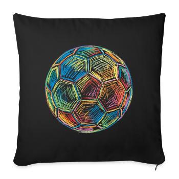 Ballon de football Football Football Dessin Graphique coloré - Housse de coussin décorative 45 x 45 cm - noir - Devant