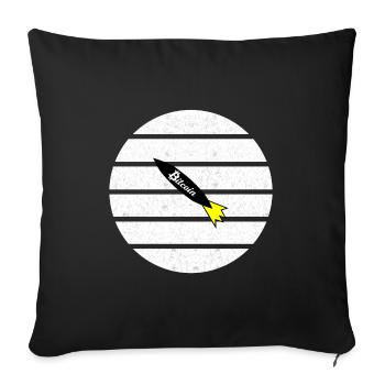 Fusée crypto dans le cercle de bandes - Housse de coussin décorative 45 x 45 cm - noir - Devant