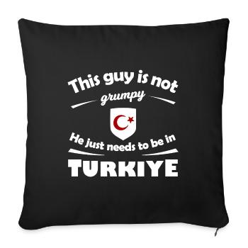 Not Grim in Türkiye Shirt - Sofa pillowcase 17,3'' x 17,3'' (45 x 45 cm) - black - Front