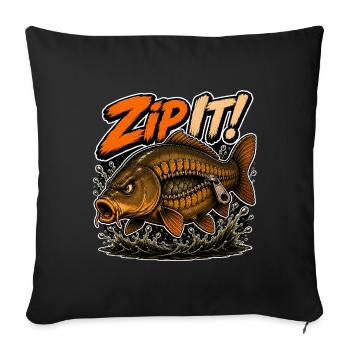 Zip It! Carp Fishing Design - Sofa pillowcase 17,3'' x 17,3'' (45 x 45 cm) - black - Front