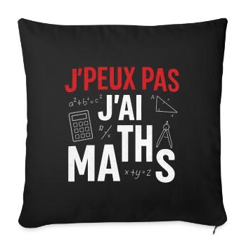J'peux pas j'ai maths - Housse de coussin décorative 45 x 45 cm - noir - Devant