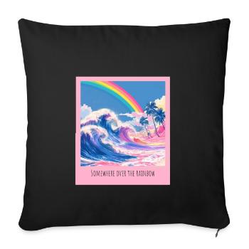 Rainbow Beach Rétro Wave - Housse de coussin décorative 45 x 45 cm - noir - Devant